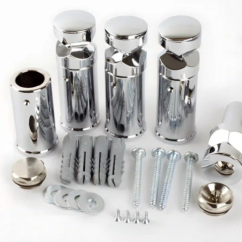 Chrome / With Plugs Towel Radiator Universal Black White Chrome Brackets