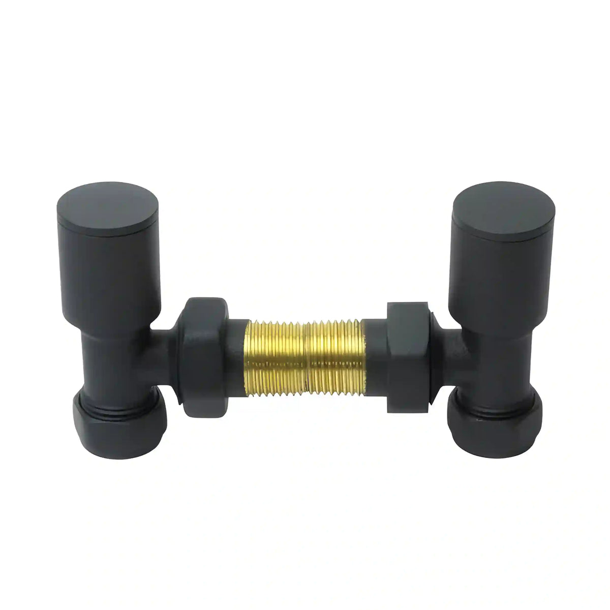 Válvula angular antracita para radiador toallero — par 1/2" BSP