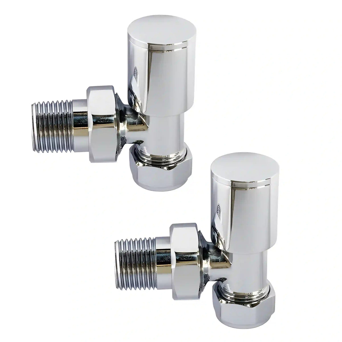 Válvula angular cromado para radiador toallero — par 1/2" BSP