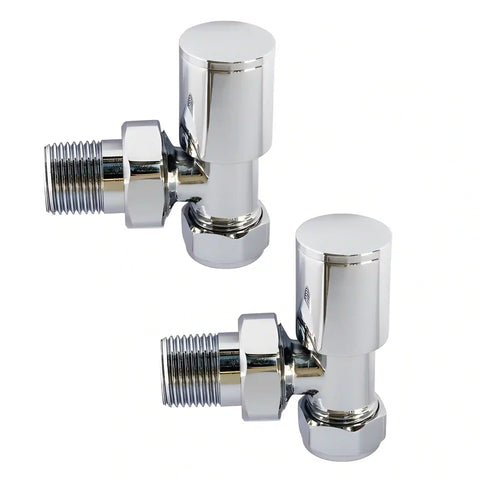 Válvula angular cromado para radiador toallero — par 1/2" BSP