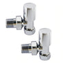 Válvula angular cromado para radiador toallero — par 1/2" BSP