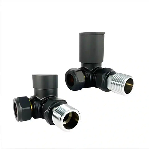 Válvula de esquina negro para radiador toallero