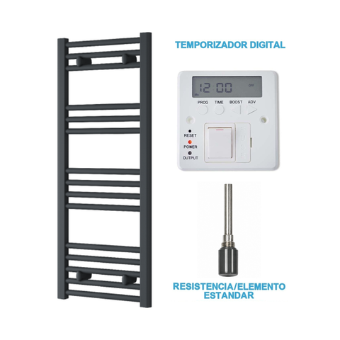 Scaldasalviette Elettrico Antracite 400mm di Larghezza · Precaricato