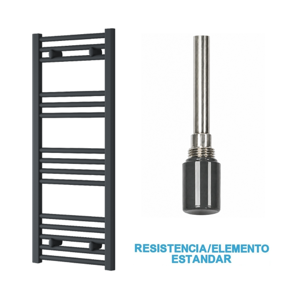 Scaldasalviette Elettrico Antracite 400mm di Larghezza · Precaricato