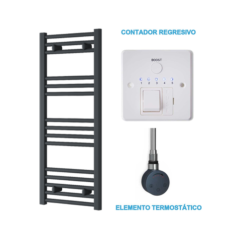 Scaldasalviette Elettrico Antracite 400mm di Larghezza · Precaricato
