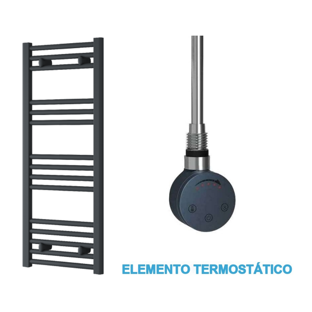 Scaldasalviette Elettrico Antracite 400mm di Larghezza · Precaricato