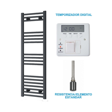 Scaldasalviette Elettrico Antracite 400mm di Larghezza · Precaricato