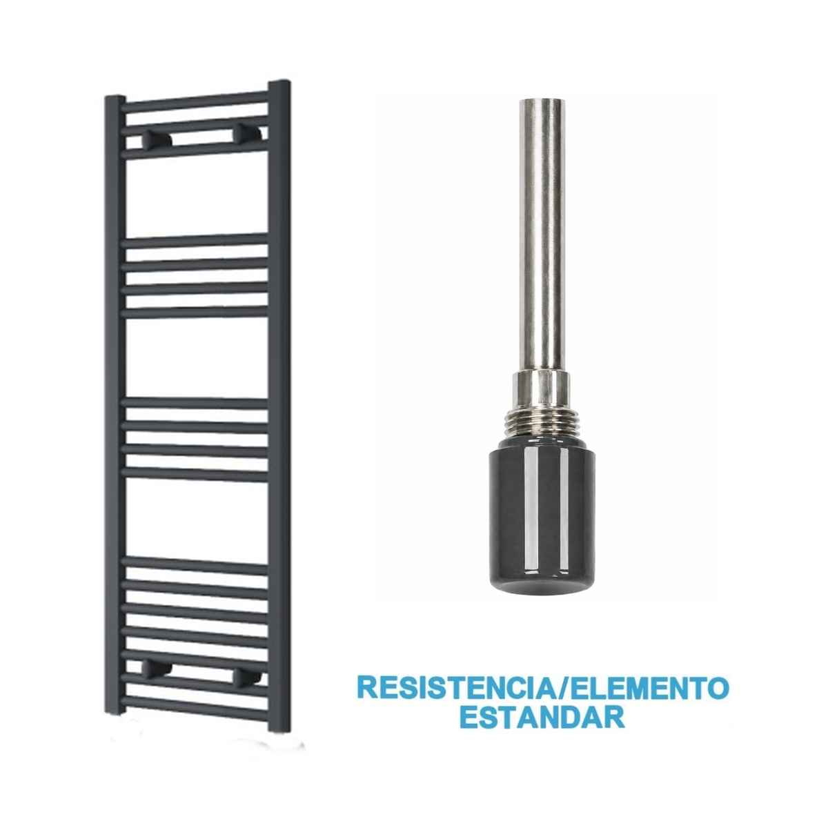 Scaldasalviette Elettrico Antracite 400mm di Larghezza · Precaricato