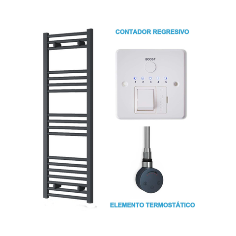 Scaldasalviette Elettrico Antracite 400mm di Larghezza · Precaricato