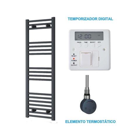 Scaldasalviette Elettrico Antracite 400mm di Larghezza · Precaricato