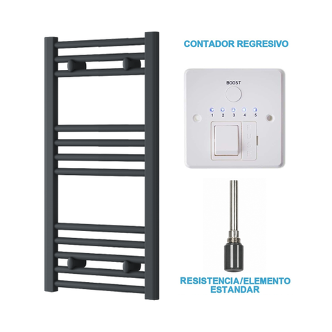 Scaldasalviette Elettrico Antracite 400mm di Larghezza · Precaricato