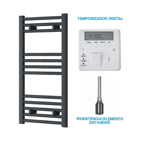 Scaldasalviette Elettrico Antracite 400mm di Larghezza · Precaricato