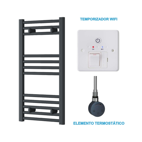 Scaldasalviette Elettrico Antracite 400mm di Larghezza · Precaricato