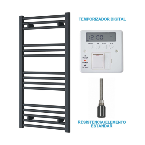 Scaldasalviette Elettrico Antracite 500mm di Larghezza · Precaricato