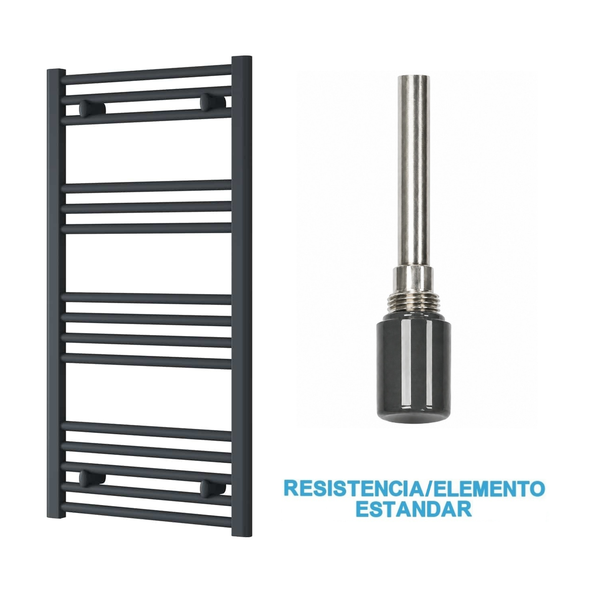 Scaldasalviette Elettrico Antracite 500mm di Larghezza · Precaricato