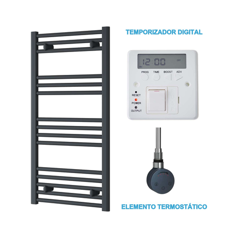 Scaldasalviette Elettrico Antracite 500mm di Larghezza · Precaricato