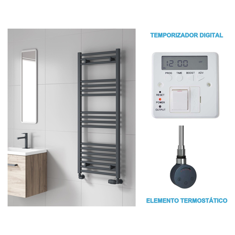 Scaldasalviette Elettrico Antracite 500mm di Larghezza · Precaricato