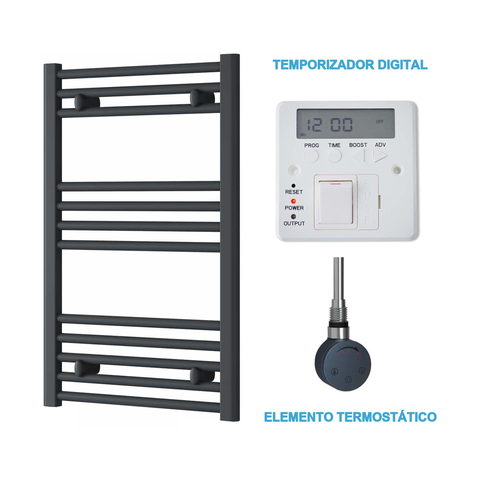 Scaldasalviette Elettrico Antracite 500mm di Larghezza · Precaricato