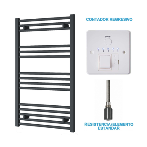 Scaldasalviette Elettrico Antracite 600mm di Larghezza · Precaricato