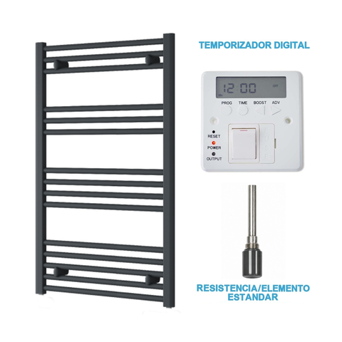 Scaldasalviette Elettrico Antracite 600mm di Larghezza · Precaricato