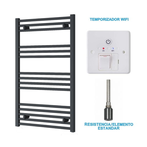 Scaldasalviette Elettrico Antracite 600mm di Larghezza · Precaricato
