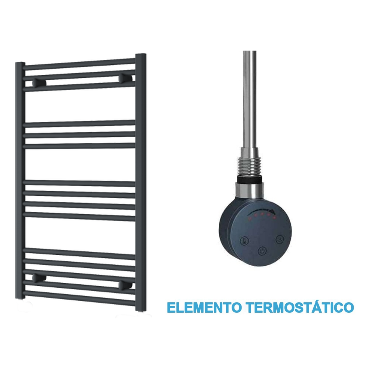 Scaldasalviette Elettrico Antracite 600mm di Larghezza · Precaricato