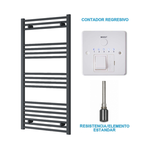 Scaldasalviette Elettrico Antracite 600mm di Larghezza · Precaricato