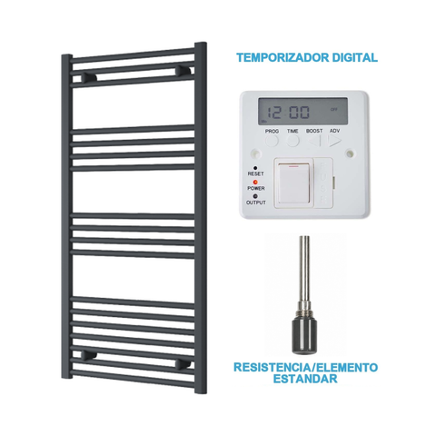 Scaldasalviette Elettrico Antracite 600mm di Larghezza · Precaricato