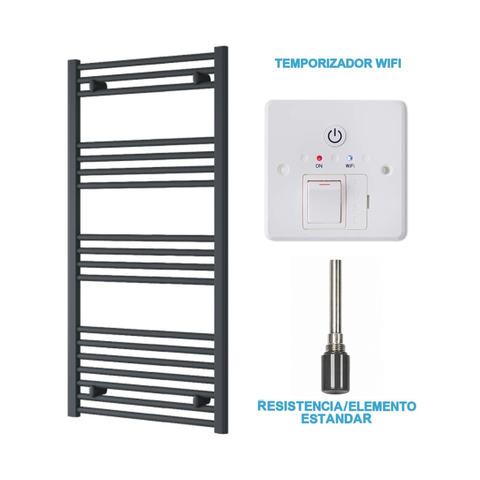 Scaldasalviette Elettrico Antracite 600mm di Larghezza · Precaricato