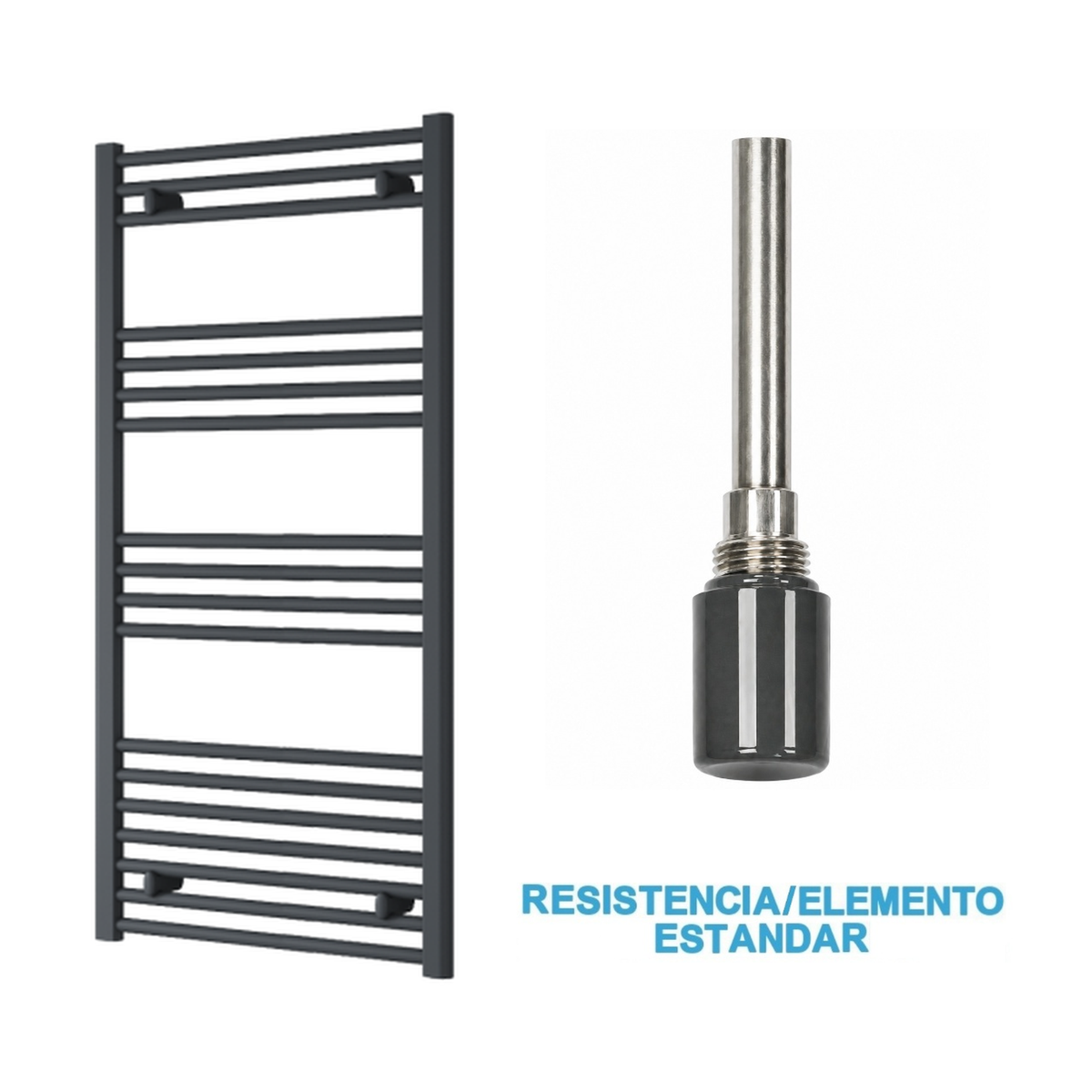 Scaldasalviette Elettrico Antracite 600mm di Larghezza · Precaricato