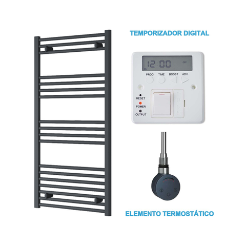 Scaldasalviette Elettrico Antracite 600mm di Larghezza · Precaricato