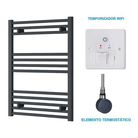 Scaldasalviette Elettrico Antracite 600mm di Larghezza · Precaricato