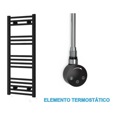 Scaldasalviette Elettrico Nero 400mm di Larghezza · Precaricato