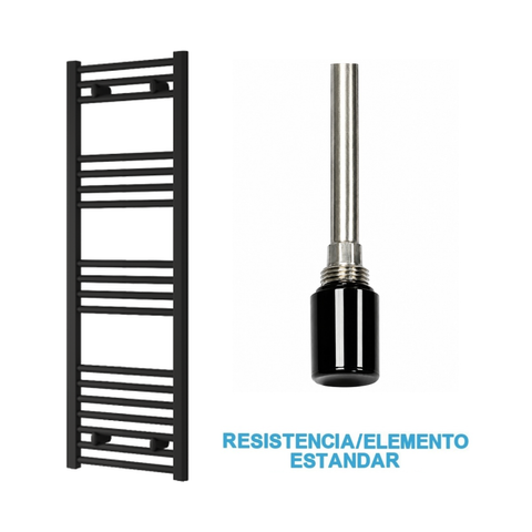 Scaldasalviette Elettrico Nero 400mm di Larghezza · Precaricato
