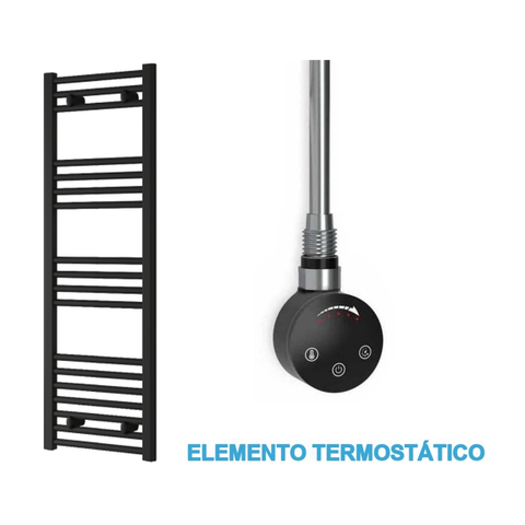 Scaldasalviette Elettrico Nero 400mm di Larghezza · Precaricato