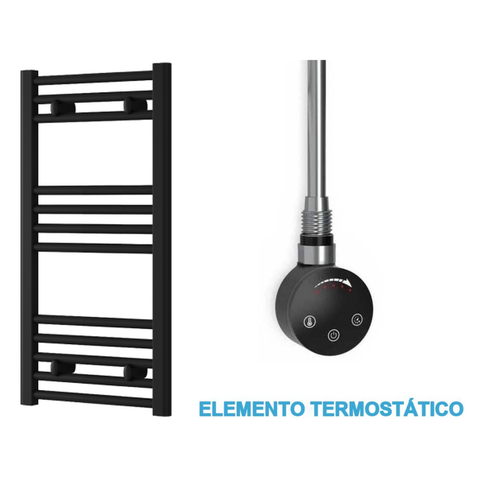 Scaldasalviette Elettrico Nero 400mm di Larghezza · Precaricato