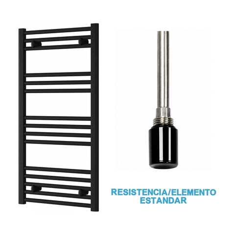 Scaldasalviette Elettrico Nero 500mm di Larghezza · Precaricato