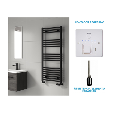Scaldasalviette Elettrico Nero 500mm di Larghezza · Precaricato