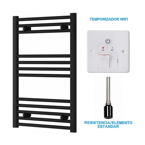 Scaldasalviette Elettrico Nero 500mm di Larghezza · Precaricato