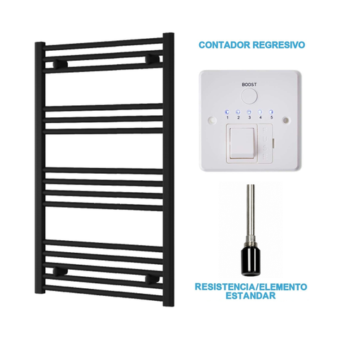 Scaldasalviette Elettrico Nero 600mm di Larghezza · Precaricato