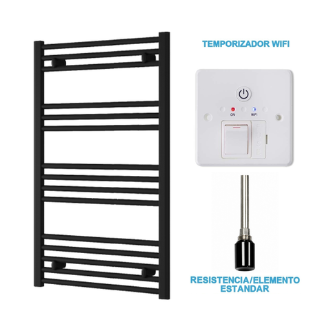 Scaldasalviette Elettrico Nero 600mm di Larghezza · Precaricato