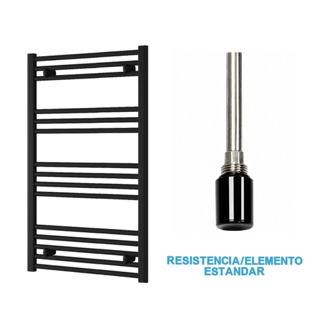 Scaldasalviette Elettrico Nero 600mm di Larghezza · Precaricato