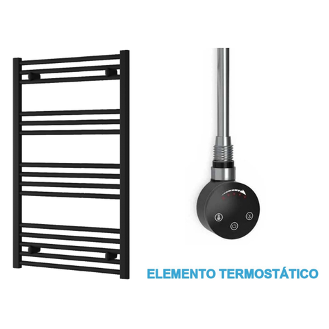 Scaldasalviette Elettrico Nero 600mm di Larghezza · Precaricato