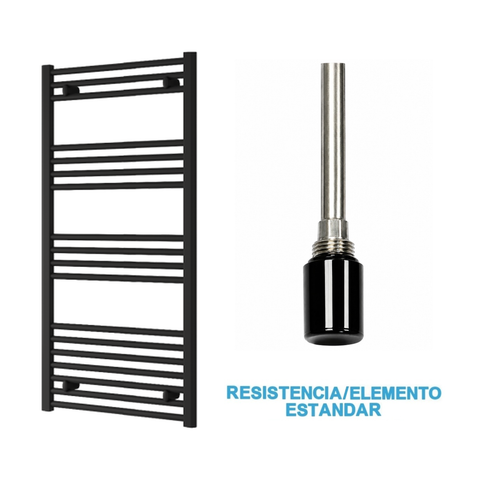 Scaldasalviette Elettrico Nero 600mm di Larghezza · Precaricato