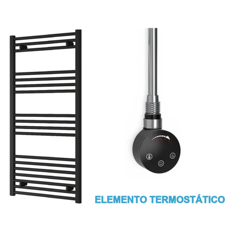 Scaldasalviette Elettrico Nero 600mm di Larghezza · Precaricato