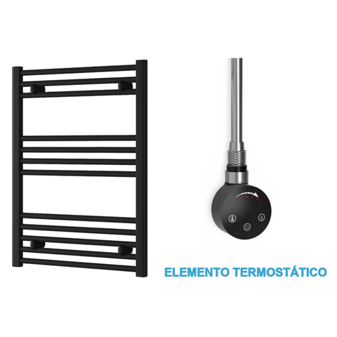 Scaldasalviette Elettrico Nero 600mm di Larghezza · Precaricato