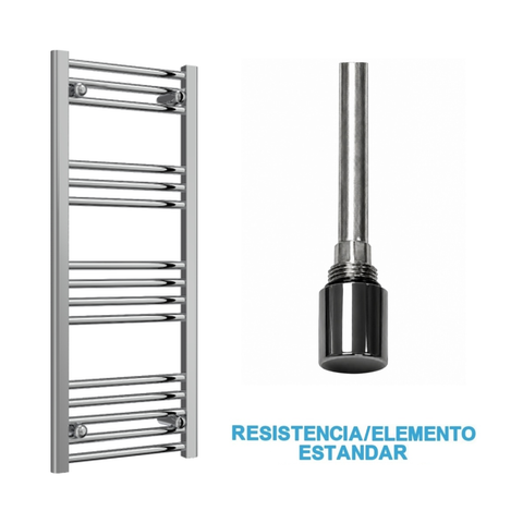 Scaldasalviette Elettrico Cromato 400mm di Larghezza · Precaricato