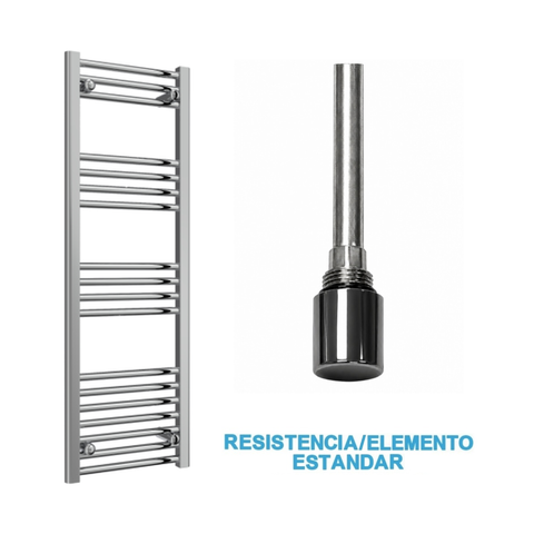 Scaldasalviette Elettrico Cromato 400mm di Larghezza · Precaricato