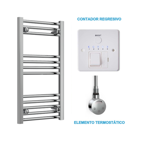 Scaldasalviette Elettrico Cromato 400mm di Larghezza · Precaricato