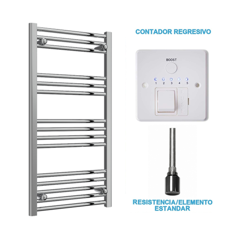 Scaldasalviette Elettrico Cromato 500mm di Larghezza · Precaricato